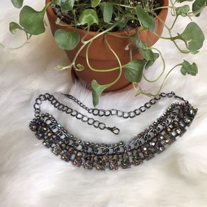 Iridescent metallic necklace